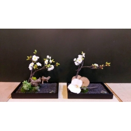 托盤花藝-y16183花藝設計-水平花藝(玄關桌.電視櫃盆花 )